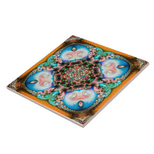 Alhambra Fractal - keramische tegel Tegeltje