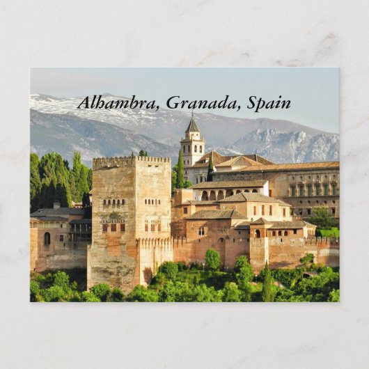 Alhambra, Granada, Andalusië, Spanje Briefkaart (Voorkant)