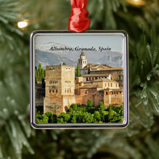 Alhambra, Granada, Andalusië, Spanje Metalen Ornament (Boom)