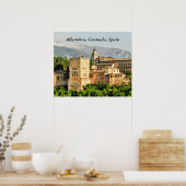 Alhambra, Granada, Andalusië, Spanje Poster (Keuken)