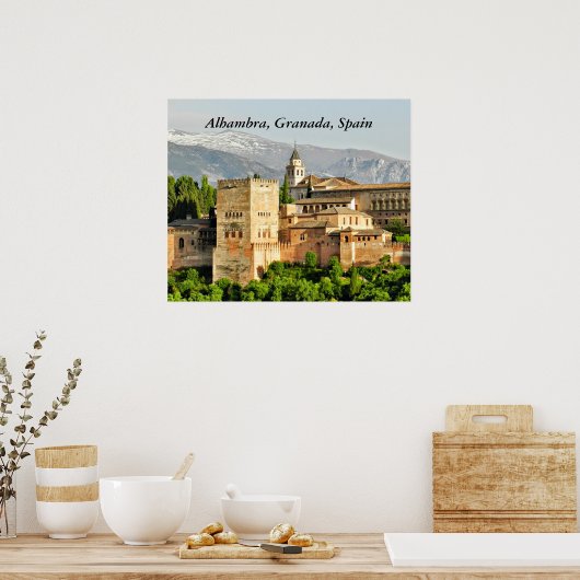 Alhambra, Granada, Andalusië, Spanje Poster (Keuken)