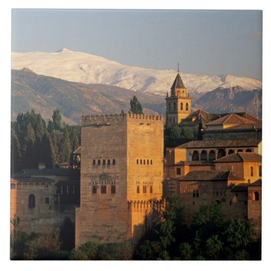 Alhambra; Granada; Andalusië, Spanje, Sierra Tegeltje (Voorkant)