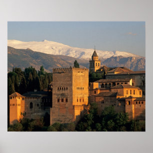 Alhambra; Granada; Andaslusie, Spanje, Sierra Poster
