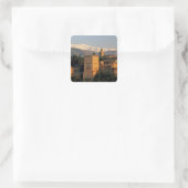 Alhambra; Granada; Andaslusie, Spanje, Sierra Vierkante Sticker (Tas)