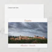 Alhambra, Granada, España Aangepaste tekst Briefkaart (Voorkant / Achterkant)