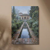 Alhambra Granada Marmeren Boog Kunst Canvas Afdruk