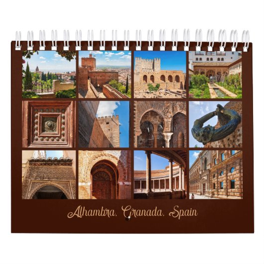 Alhambra, Granada, Spanje 12 maanden kalender (Hoes)