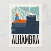 Alhambra Granada Spanje abstracte reizen bloemsier Briefkaart (Voorkant)
