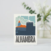 Alhambra Granada Spanje abstracte reizen bloemsier Briefkaart (Staand voorkant)