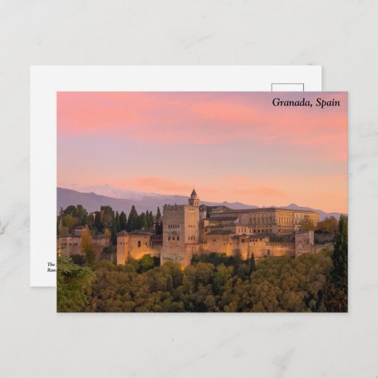 Alhambra, Granada Spanje Briefkaart (Voorkant / Achterkant)
