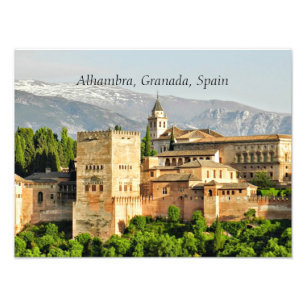 Alhambra, Granada, Spanje Foto Afdruk