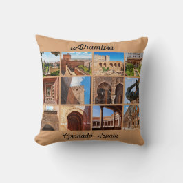 Alhambra, Granada, Spanje Fotocollage Kussen