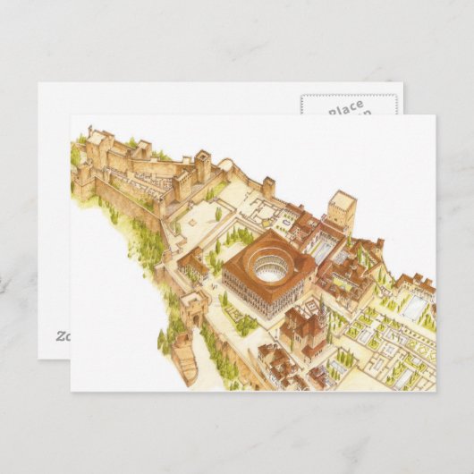 Alhambra Granada Spanje. Kasteel en paleizen Briefkaart (Voorkant / Achterkant)