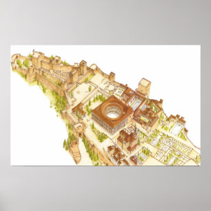 Alhambra Granada Spanje. Kasteel en paleizen Poster