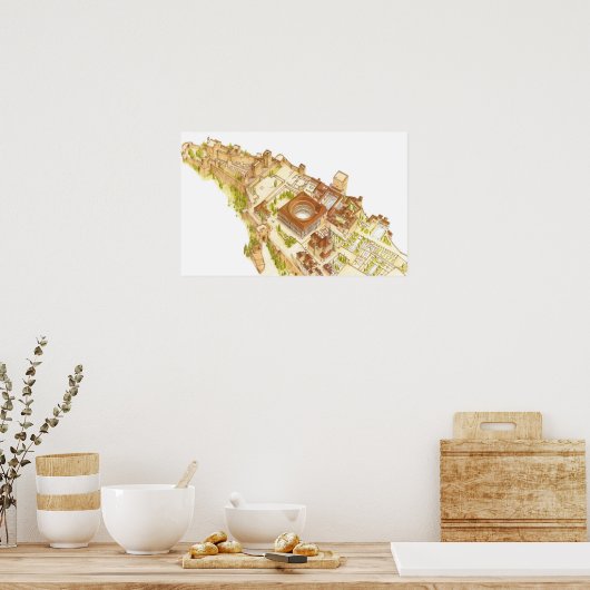 Alhambra Granada Spanje. Kasteel en paleizen Poster (Keuken)