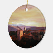 Alhambra Granada Spanje met sneeuw bedekt bergen Keramisch Ornament (Links)