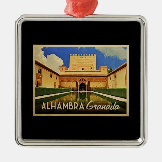 Alhambra Granada Spanje Metalen Ornament (Voorkant)