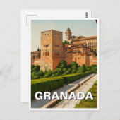 Alhambra Granada Spanje Reizen Briefkaart (Voorkant / Achterkant)