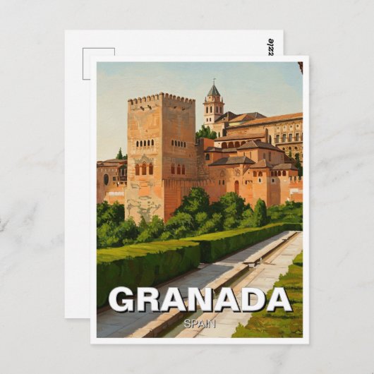 Alhambra Granada Spanje Reizen Briefkaart (Voorkant / Achterkant)