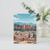 Alhambra Granada Spanje Reizen Briefkaart (Staand voorkant)