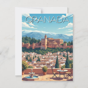 Alhambra Granada Spanje Reizen Briefkaart