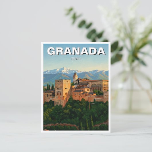 Alhambra Granada Spanje Reizen Briefkaart (Staand voorkant)