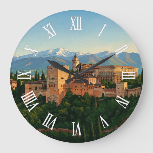 Alhambra Granada Spanje Reizen Grote Klok (Voorkant)