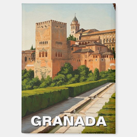 Alhambra Granada Spanje Reizen Magneet (Voorkant)