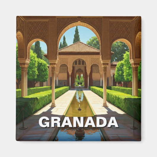 Alhambra Granada Spanje Reizen Magneet (Voorkant)