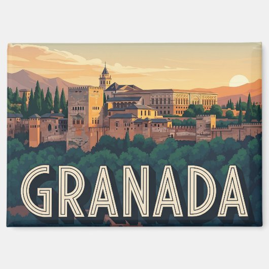 Alhambra Granada Spanje Reizen Magneet (Voorkant)