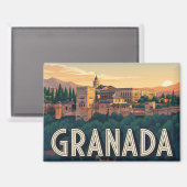 Alhambra Granada Spanje Reizen Magneet (Voorkant / Achterkant)