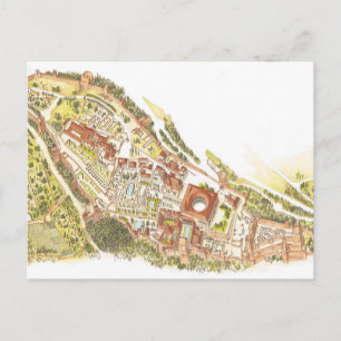 Alhambra Granada Spanje. Uitzicht Briefkaart