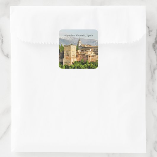 Alhambra, Granada, Spanje Vierkante Sticker (Tas)