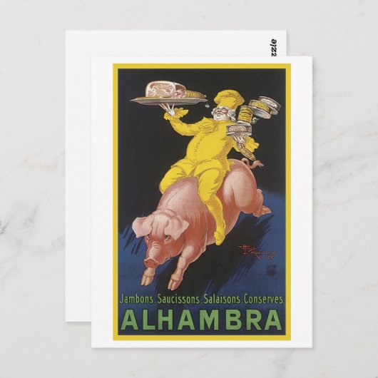 Alhambra Ham Flying Pig AD Briefkaart (Voorkant / Achterkant)