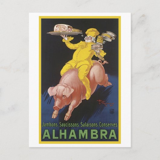 Alhambra Ham Flying Pig AD Briefkaart (Voorkant)