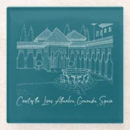 Alhambra Hof van de Leeuwen 2 Glazen Onderzetter