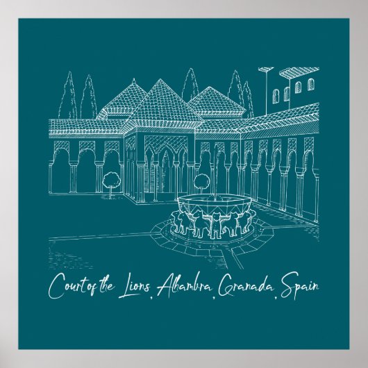 Alhambra Hof van de Leeuwen 2 Poster (Voorkant)