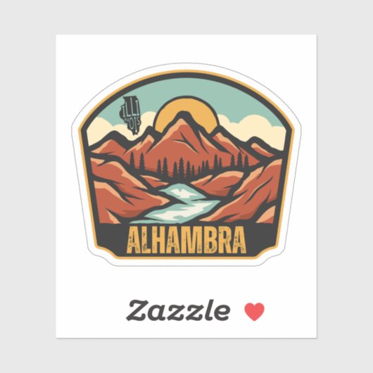 Alhambra, Illinois Sticker (Vel)