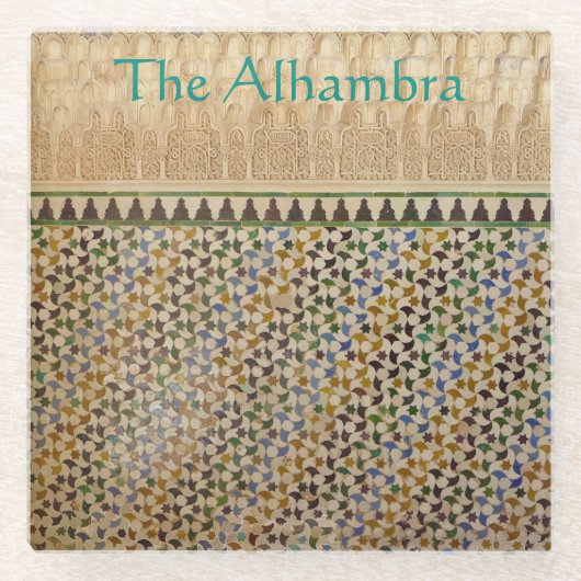 Alhambra Moorish Tessellations Glazen Onderzetter (Voorkant)