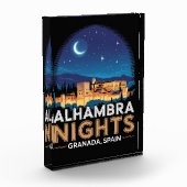 Alhambra Nachten- Granada Spanje Reis Kunst Fotoblokken (Links)
