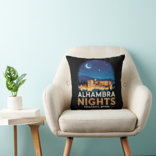 Alhambra Nachten - Granada Spanje Reis Kunst Kussen