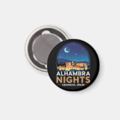 Alhambra Nachten- Granada Spanje Reis Kunst Magneet (Voorkant / Achterkant)