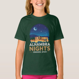 Alhambra Nachten- Granada Spanje Reis Kunst T-shirt