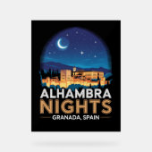 Alhambra Nights- Granada Spain Travel Art Acryl Bord (Voorkant)