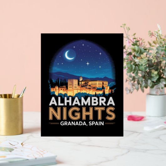 Alhambra Nights- Granada Spain Travel Art Acryl Bord (Huwelijk)