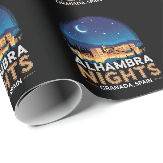 Alhambra Nights- Granada Spain Travel Art Cadeaupapier (Rol Hoek)