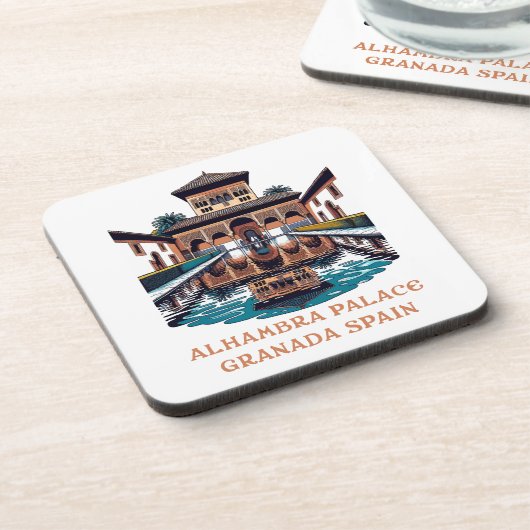 Alhambra Palace Granada Spanje Bier Onderzetter (Linkerzijde)