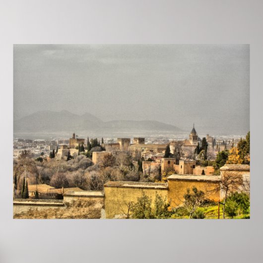 Alhambra Palace Granada Spanje Poster (Voorkant)