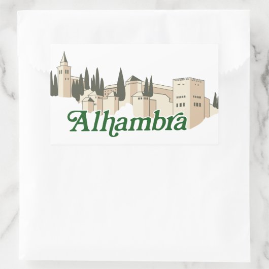 Alhambra Rechthoekige Sticker (Tas)