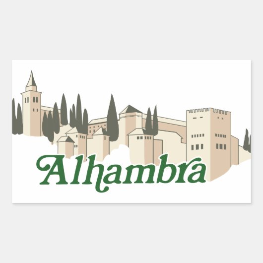 Alhambra Rechthoekige Sticker (Voorkant)